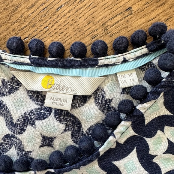 Boden Sleeveless Linen Top Women’s Size 14 - Picture 3 of 7